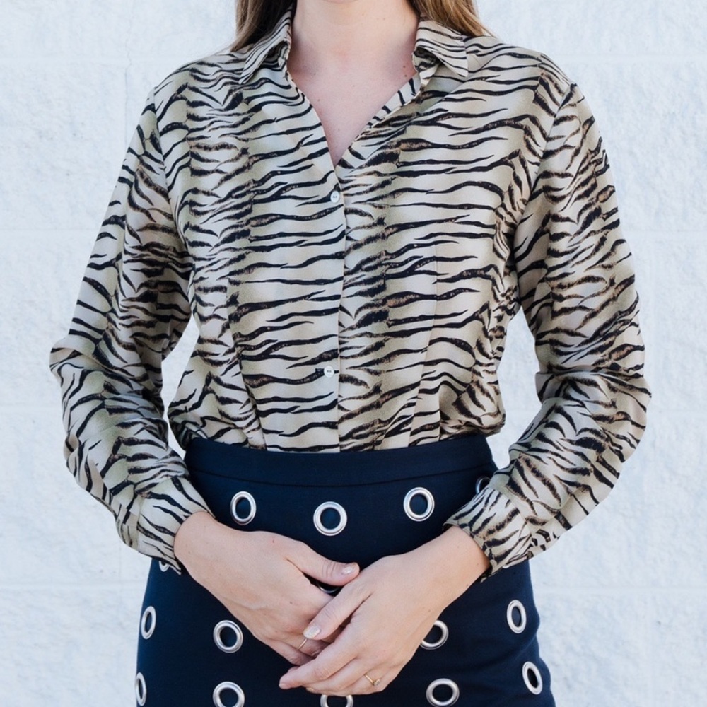 Vintage Zebra Caviar Button Up